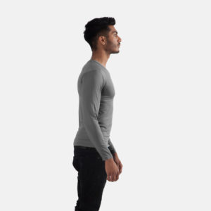 Element Pure Ultrafine Tencel V-Neck Shirt in Grey