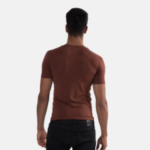 Element Pure Ultrafine Tencel V-Neck T-Shirt in Carmine Red