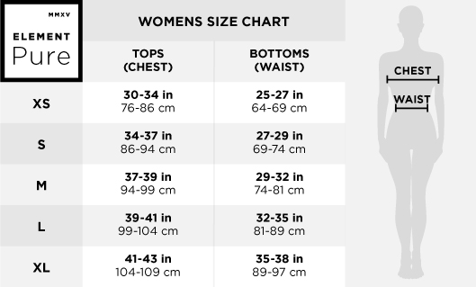 Element Pure Womens Size Chart