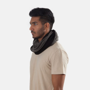 Element Pure Mens Ultrafine TENCEL® Large Reversible Infinity Scarf in Black and Grey